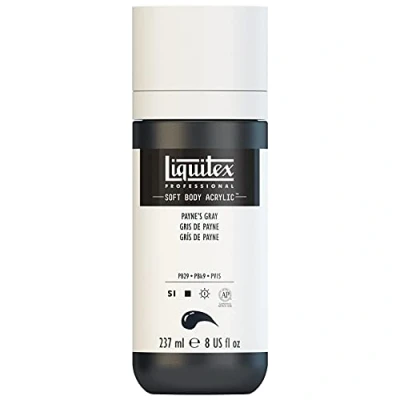 Afbeelding van Liquitex 1923310 Soft Body acrylverf, hoog gepigmenteerd, lichtecht en verouderingsbestendig 237ml fles, Payne&#039;s Gray