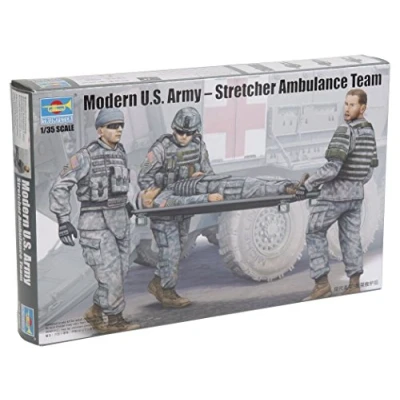 Afbeelding van 1:35 Trumpeter 00430 Modern U.S. Army Stretcher Ambulance Team Figuren Plastic Modelbouwpakket