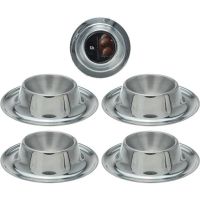 Afbeelding van Excellent Houseware Eierdopset 4 Delig Rvs