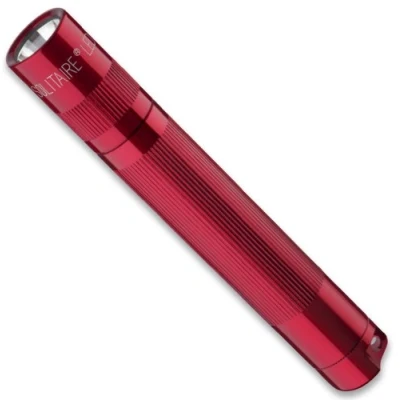 Afbeelding van MagLite SJ3A032U Solitaire led zaklampen met alkalinebatterij in etui, 8 cm lengte, 1,3 kopdiameter, rood