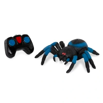 Afbeelding van Terra radiografische spin, blauw, RC vogelspin met lichtgevende led ogen en afstandsbediening, tarantula speelgoed vanaf 6 jaar