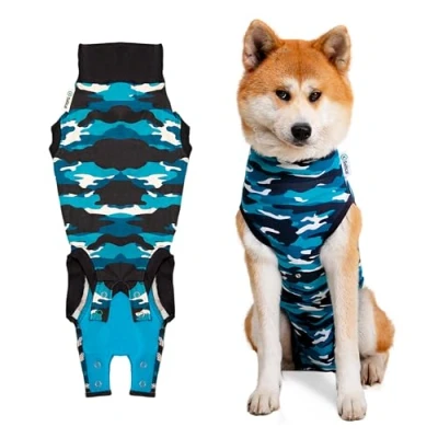 Afbeelding van Suitical Recovery Suit Hond: Maat XXL Blauw camouflage