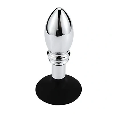 Afbeelding van Buttplug aluminium met bal en ribbels zuignap