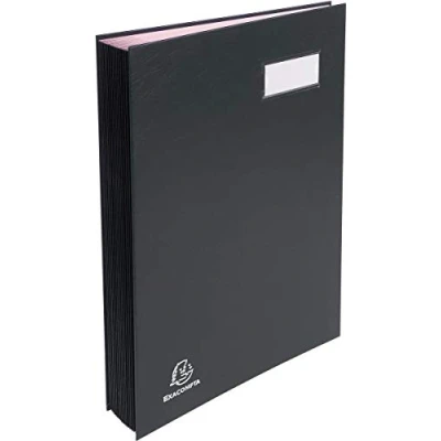 Afbeelding van Exacompta handtekenmap voor ft 24 x 35 cm, uit karton overdekt met pvc, 20 indelingen, zwart 8 stuks