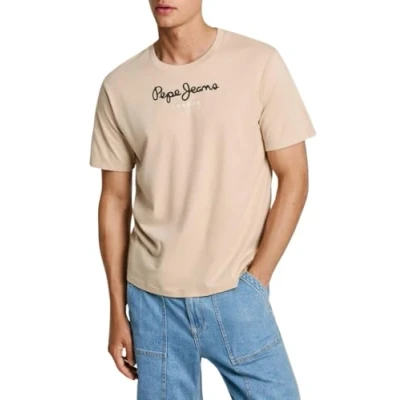Afbeelding van Pepe Jeans EGGO Tshirt print, Heren, Maat: XL, Concrete beige