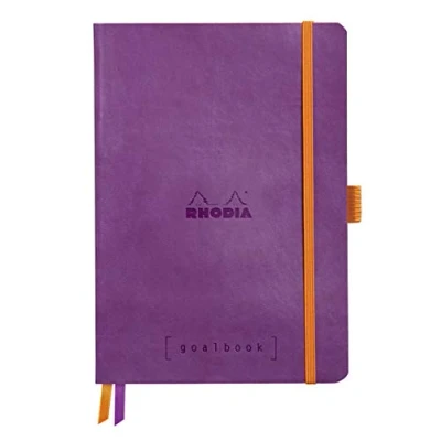 Afbeelding van Rhodia Goalbook Dotted A5 Softcover Donker Paars [Wit Papier]