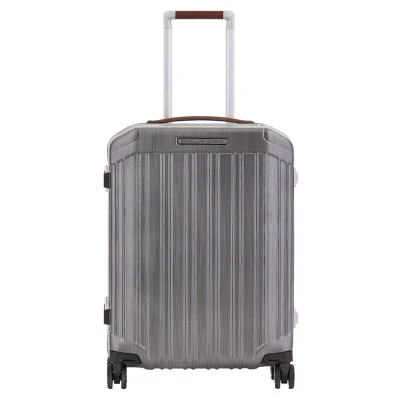 Afbeelding van Piquadro PQ Light Frame Ultra Slim Spinner 55 Grey With Tobacco Leather