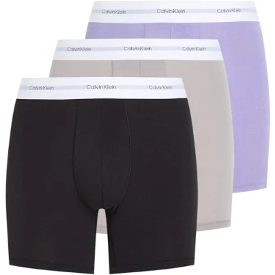 Afbeelding van CALVIN KLEIN Heren Boxer KORTE 3PK LV00NB4264 Brief, Multi (zwart, ASH, LILAC QUARTZ), S, as, lila kwarts), S