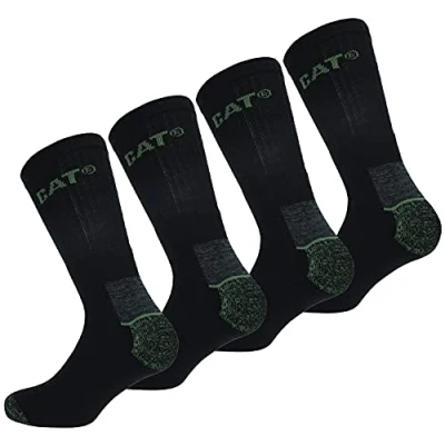 Afbeelding van Caterpillar Wool Work Socks 4 Paar Werksokken, Warm, Comfortabel, Versterkte Teen en Hiel, Wollen Kwaliteit (Zwart, 43 46)