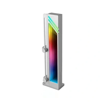 Afbeelding van Mars Gaming MCA GCB, Houder voor Grafische Kaart, ARGB Infinity Spiegelverlichting, GPU met Synchronisatie, Magnetische Anti Slip Basis, Universele Compatibiliteit, Zilvergrijs