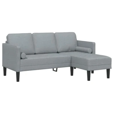 Afbeelding van vidaXL L Vormige Bank Lichtgrijs Massief Beukenhout 173 x 131 67 cm