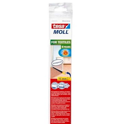 Afbeelding van Dorpelstrip Tesa 1 meter (Nylon borstel, Kunststof, Voor tapijt, Zelfklevend, Transparant)