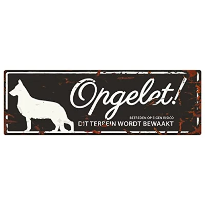 Afbeelding van D&amp;d Home Waakbord Hond Warning Sign German Shepherd N 40x14cm Zwart 1st