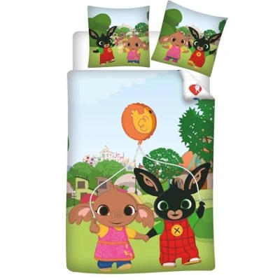 Afbeelding van Brandmac Bing Omkeerbaar beddengoed, 100% katoen, dekbedovertrek 100 x 135 cm + kussensloop 40 60 cm, met en Sula