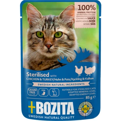 Afbeelding van 12x 85 g Bozita hapjes in saus Sterilised nat kattenvoer met gevogelte