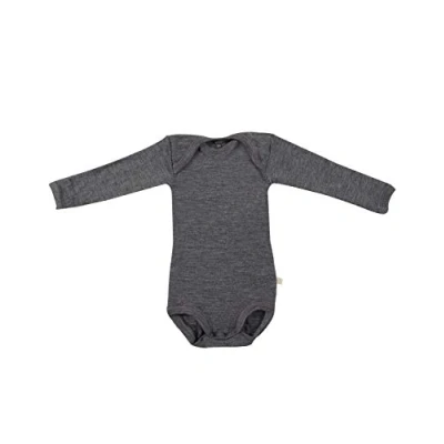 Afbeelding van DILLING Babyromper met lange mouw van 100% BIO merinowol Donkergrijs Melange 92