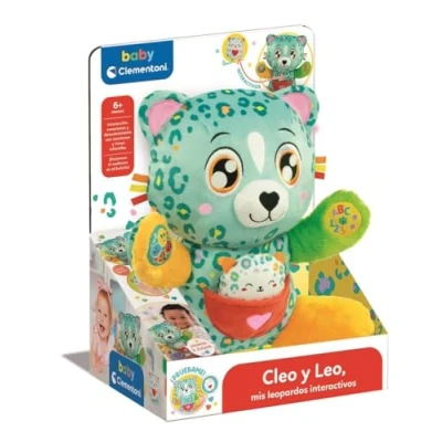 Afbeelding van Clementoni Cleo &amp; Leo interactieve luipaard, interactief pluche dier voor baby&#039;s, pedagogisch, multisensorisch en muzikaal, vanaf 6 maanden, gemaakt in Italië, 55555