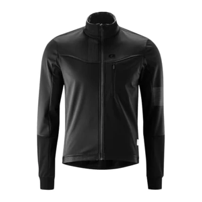 Afbeelding van Gonso Valaff, heren fietsjas, waterafstotende softshelljas, winddicht, G Shell voor optimale warmte isolatie, nauwsluitende pasvorm, PFC vrij, zwart, maat M