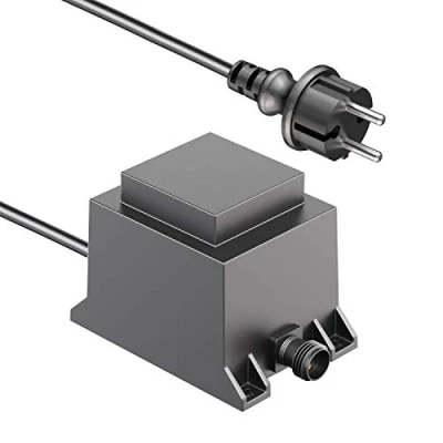 Afbeelding van ledscom.de 40W LED transformator voeding/transformator voor NEMO plug in systeem, stekker, 24V AC, zwart, IP67, laagspanning, waterdicht, DC spanning, stroom, volledig geïsoleerd, transformator,