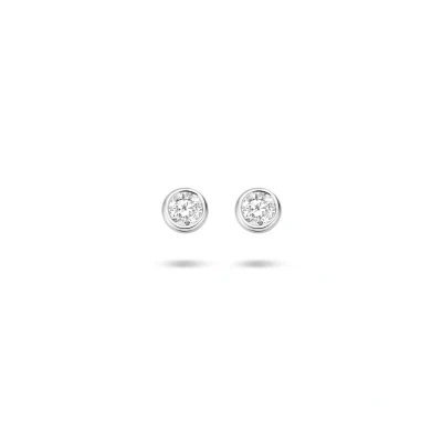 Afbeelding van Zilver Gerhodineerde Oorknoppen zirkonia 1308067 Sieraden compleet horloge Zilverkleur