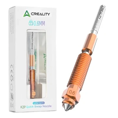 Afbeelding van Creality K2 Plus mondstuk, 0,6 mm, 3D printermondstuk, eenhoorn, quick swap mondstuk met titanium legering, koperlegering en gehard staal voor printer