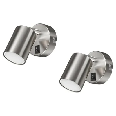 Afbeelding van ledscom.de 2 stuks wandspot WAIKA schakelaar chroom mat LED lamp wit 3 staps dimbaar 609lm