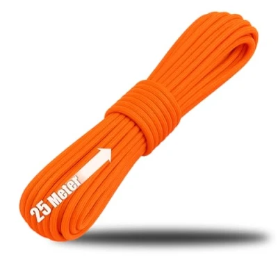 Afbeelding van COM FOUR® Paracord koord Ø 4 mm, 25 m touw met 7 kernstrengen voor boten, camping, outdoor nylon 250 kg draagvermogen tenttouw, scheertouw, universeel
