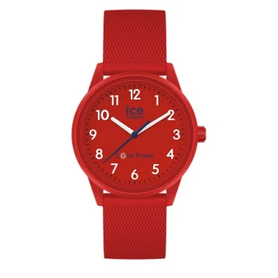 Afbeelding van ICE Watch solar power Red Mesh Rood jongenshorloge met siliconen armband 018481 (Maat S)