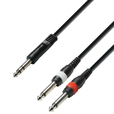 Afbeelding van Adam Hall Cables K3YVPP0300 3 Star Serie audiokabel (6,3 mm jack stereo op 2x 6,3 mono, 3m)
