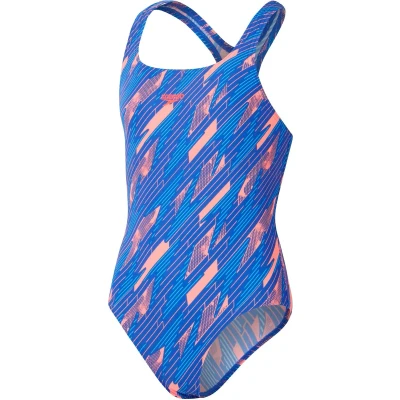 Afbeelding van Speedo Girls Hyperboom Allover Medalist Badpak voor kinderen, Maat: 128, Siren red/picton blue