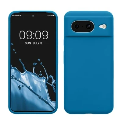 Afbeelding van kwmobile telefoonhoesje geschikt voor Google Pixel 8 Hoesje met siliconen coating Smartphone case in Caribisch blauw