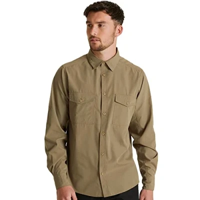 Afbeelding van Craghoppers Expert Mens Kiwi lange mouw wandelshirt, Kiezelsteen, XXL