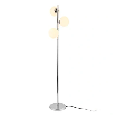 Afbeelding van Staande lamp Gent vloerlamp 154 cm chroom en wit 3xE14
