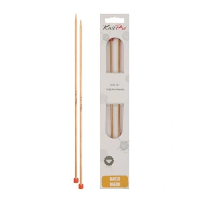 Afbeelding van KnitPro Basix Single Ended breinaalden, van berkenhout, meerkleurig, 30 cm x 3,50 mm