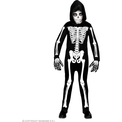 Afbeelding van Widmann Spook &amp; Skelet Kostuum Wacht Al Zo Lang Kind Zwart / Wit Maat 140 Halloween Verkleedkleding