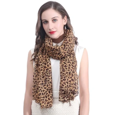 Afbeelding van Lina &amp; Lily Animal Print dames grote sjaal lichtgewicht