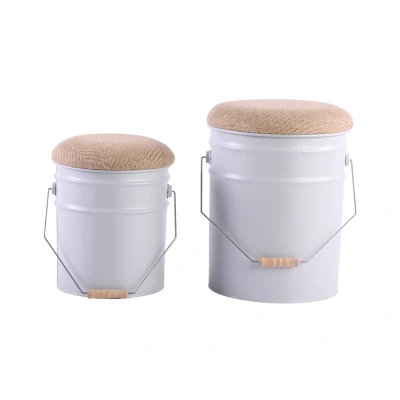 Afbeelding van Leitmotiv Kruk Set Buckets Wit