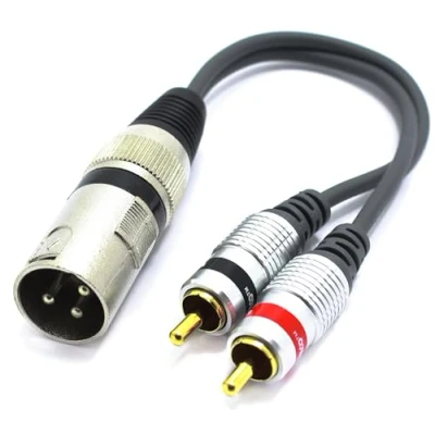 Afbeelding van VITALCO XLR Male naar 2x RCA Adapter 3 PIN Microfoon Dubbele Plug Kabel