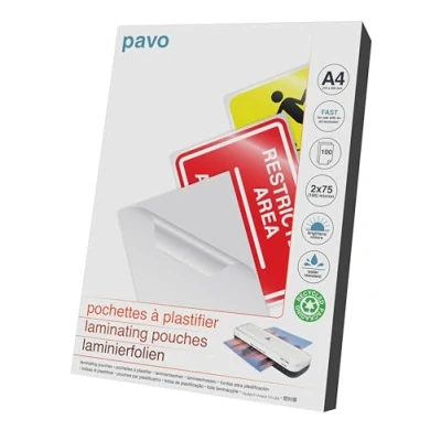 Afbeelding van PAVO 2x75 Micron A5 Solo Lamineerzak A4 size 150 Pack of 100
