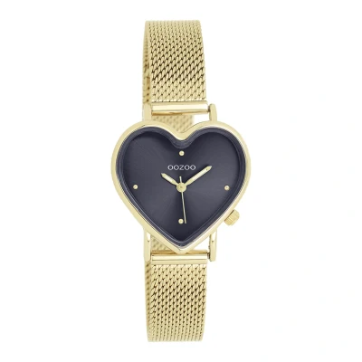 Afbeelding van OOZOO Timepieces goudkleurige horloge met metalen mesh armband C11446