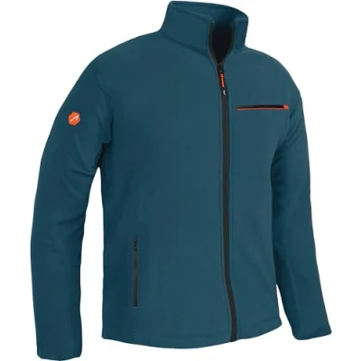 Afbeelding van ACE Fleecejack Warme outdoorjas voor heren Herenjas zonder capuchon Ritssluiting &amp; drie zakken Blue L