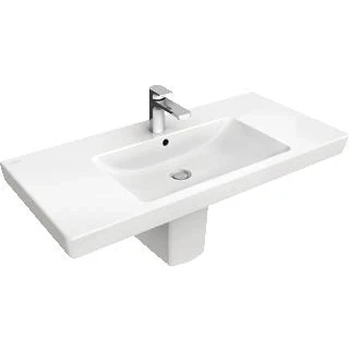 Afbeelding van Villeroy &amp; Boch Subway 2.0 meubelwastafel wit (80 x 47 cm) 1 kraangat,