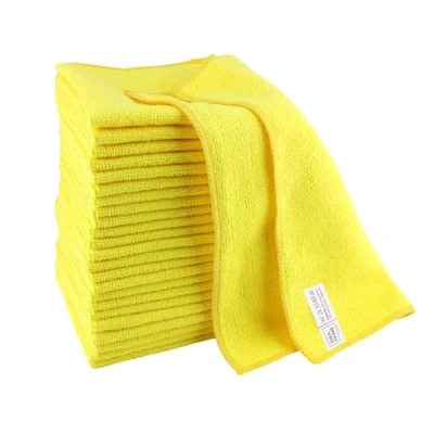 Afbeelding van IDEA HOME Microvezeldoek 24 stuks reinigingsdoeken 30 x cm microvezel reinigingsdoek voor keuken, huis, ramen keukendoek, geel