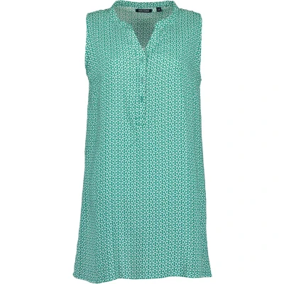 Afbeelding van Blue Seven dames top/blouse Blouse mouwloos groen/wit 180187 maat 44