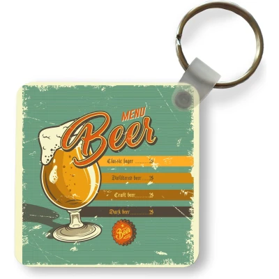 Afbeelding van Sleutelhanger Uitdeelcadeautjes Mancave Bier Bar Vintage Plastic Vaderdag cadeau Geschenk Cadeautje voor hem Tip Mannen