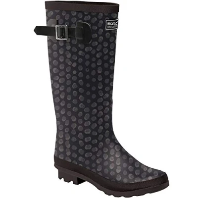 Afbeelding van Regatta Lady Fairweather II Natural Rubber verstelbare regenlaarzen met katoenen voering