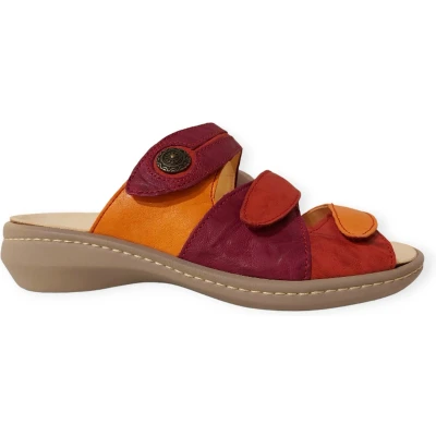 Afbeelding van Think! Slipper Camilla 3 000078 5110 Paars Rood Oranje Fire Combi