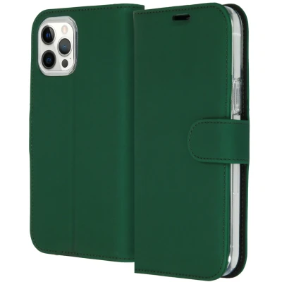 Afbeelding van Apple iPhone 12 Pro Max Hoesje Kunstleder Accezz Bookcase Groen Telefoonhoesje