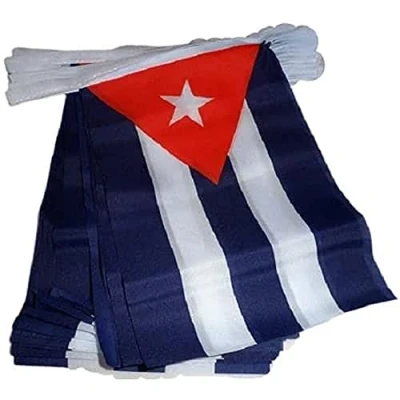 Afbeelding van Cuba 4 meter BUNTING Vlag 20 vlaggen 6&#039;&#039; x 4&#039;&#039; Cubaanse STRING 10 15 cm AZ FLAG