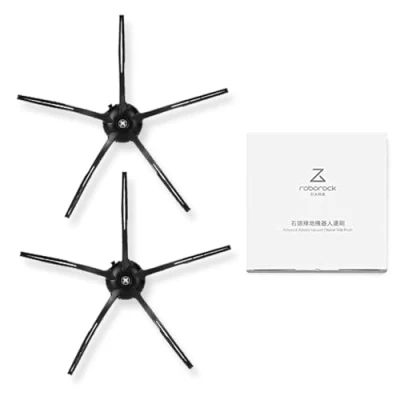 Afbeelding van roborock Originele accessoires, siliconen zijborstels voor stofzuiger S4, S5, S5Max, S6, S6 Pure, MaxV, S7, Q7 Max, S7 Maxv Ultra, Pro Ultra en E, verpakking van 2 stuks (zwart)
